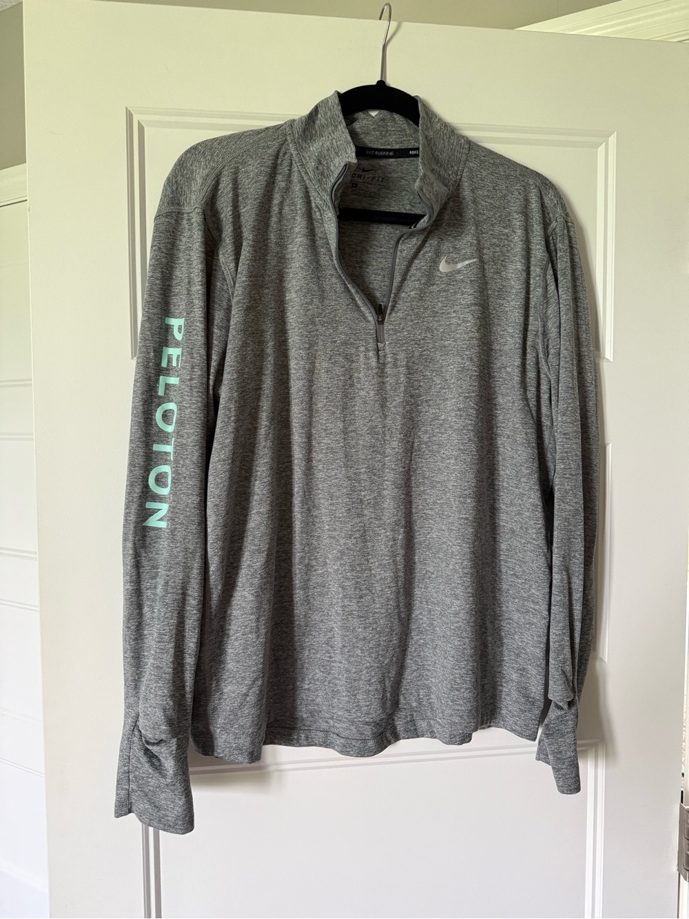 Nike Peloton Dri-FIT Heather Gray Running Quarter-Zip Pullover